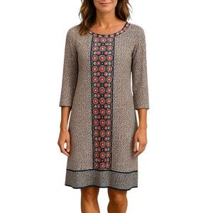 Max Studio Geo Print Long Sleeve Dress